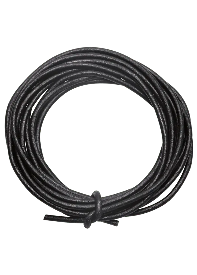 Go Handmade Leather String Lederband schwarz 2 m x 2 mm