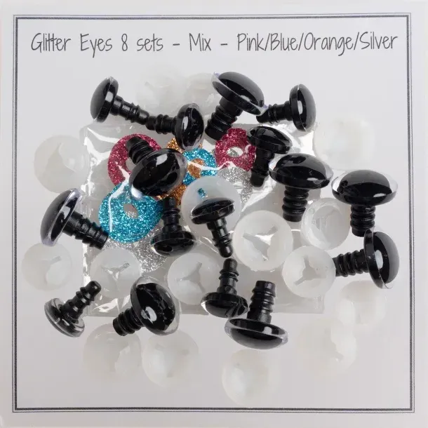 Go Handmade Glitter Eyes Sicherheitsaugen 20+25 mm 6 Sets