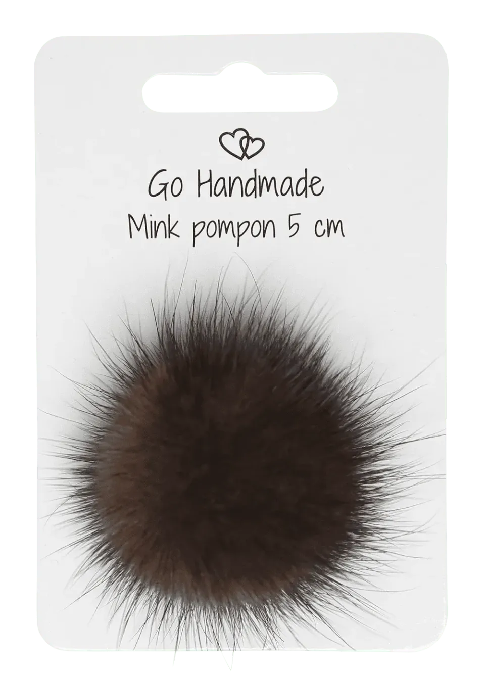 Go Handmade Fellbommel Nerz braun 5 cm mit Gummi