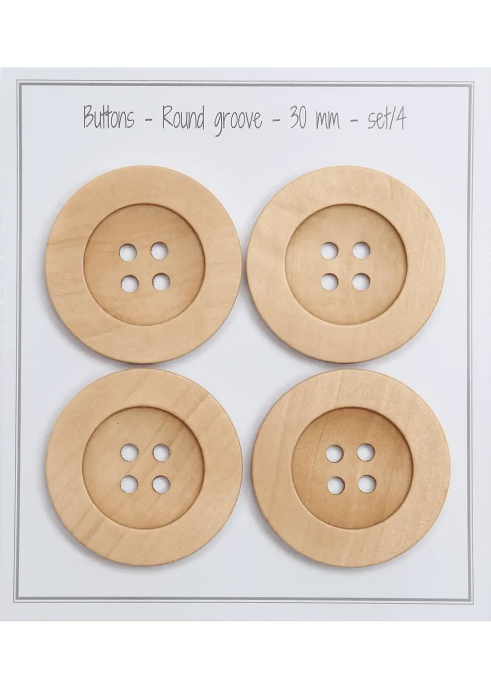 Go Handmade Holzring Nut D30mm Natur 4 Stück