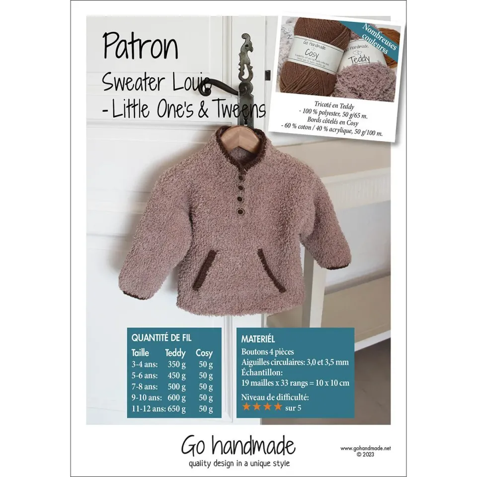 Go Handmade Louie Strickanleitung Pullover XS-XXXL FR