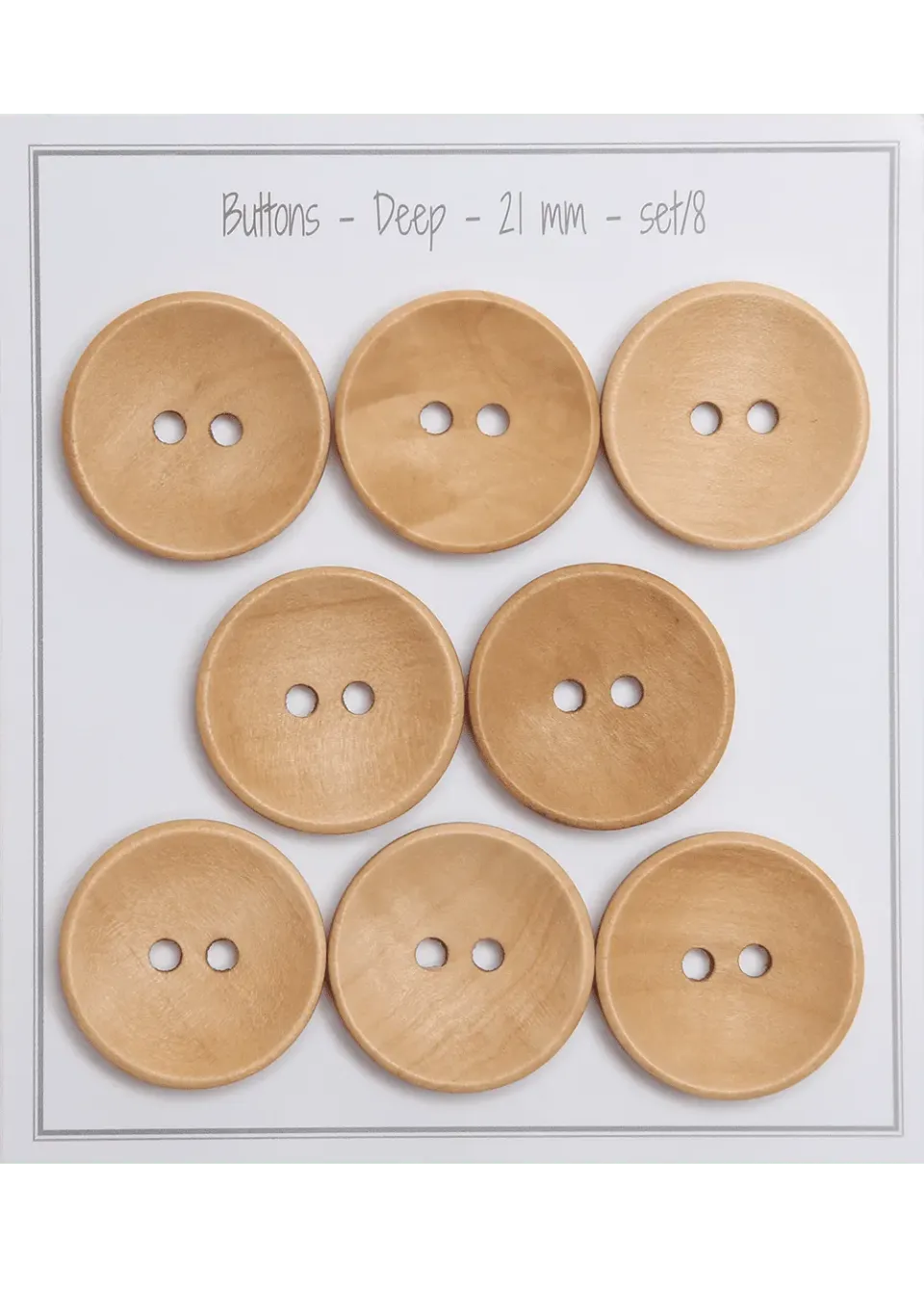 Go Handmade Deep Holzknopf 21mm Natural 8 Stk