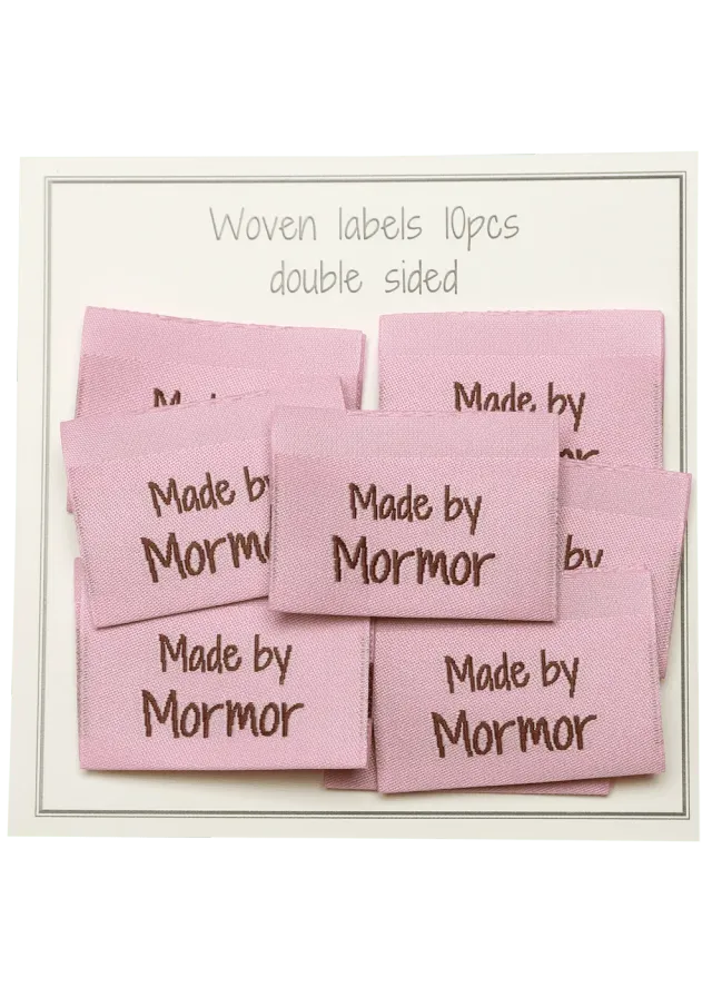 Go Handmade Made by Mormor Webetikett rosa 10 Stk. doppelseitig