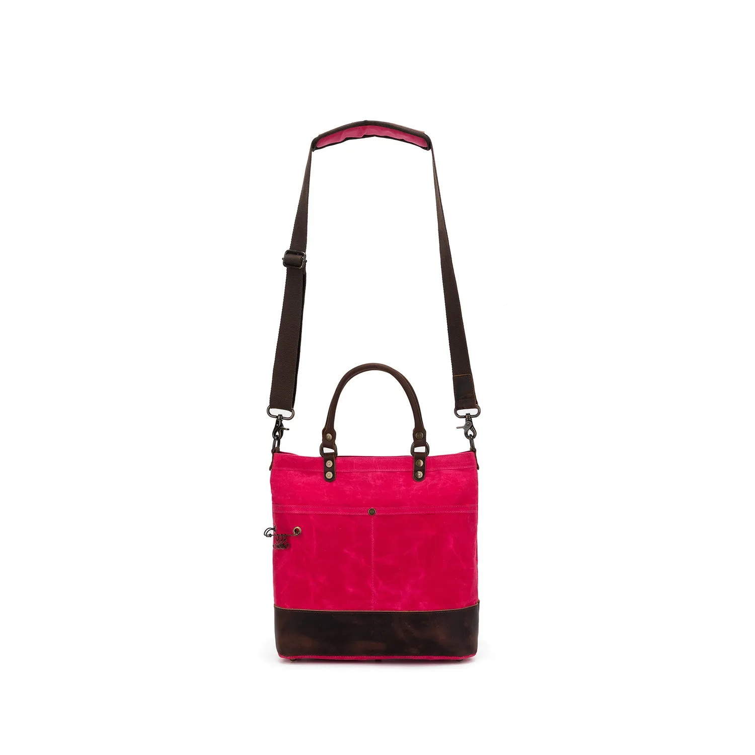 della Q Maker's Canvas Tote Vivid Rose Stricktasche Leder