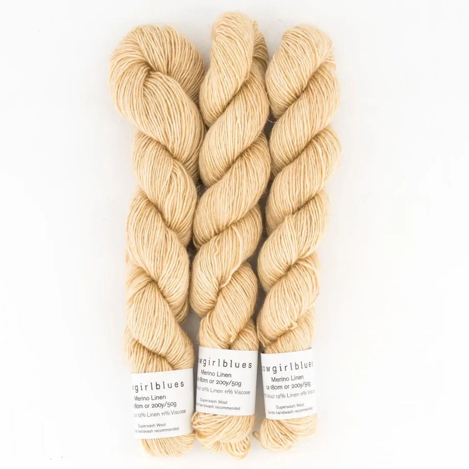 Cowgirlblues Merino Linen Champagne Wolle 50g handgefärbt