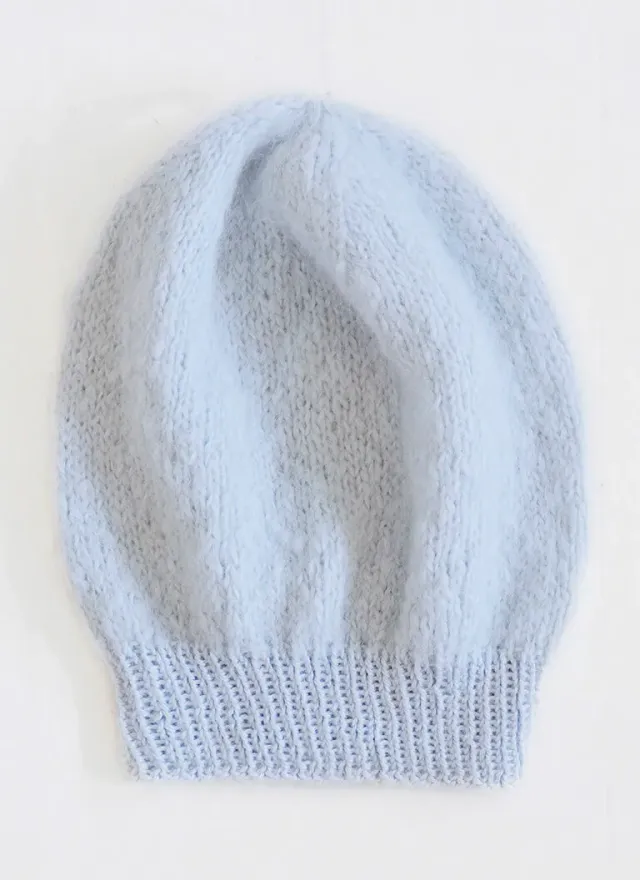 Blue Sky Fibers Silk & Suri Hat Strickanleitung Mütze Flausch