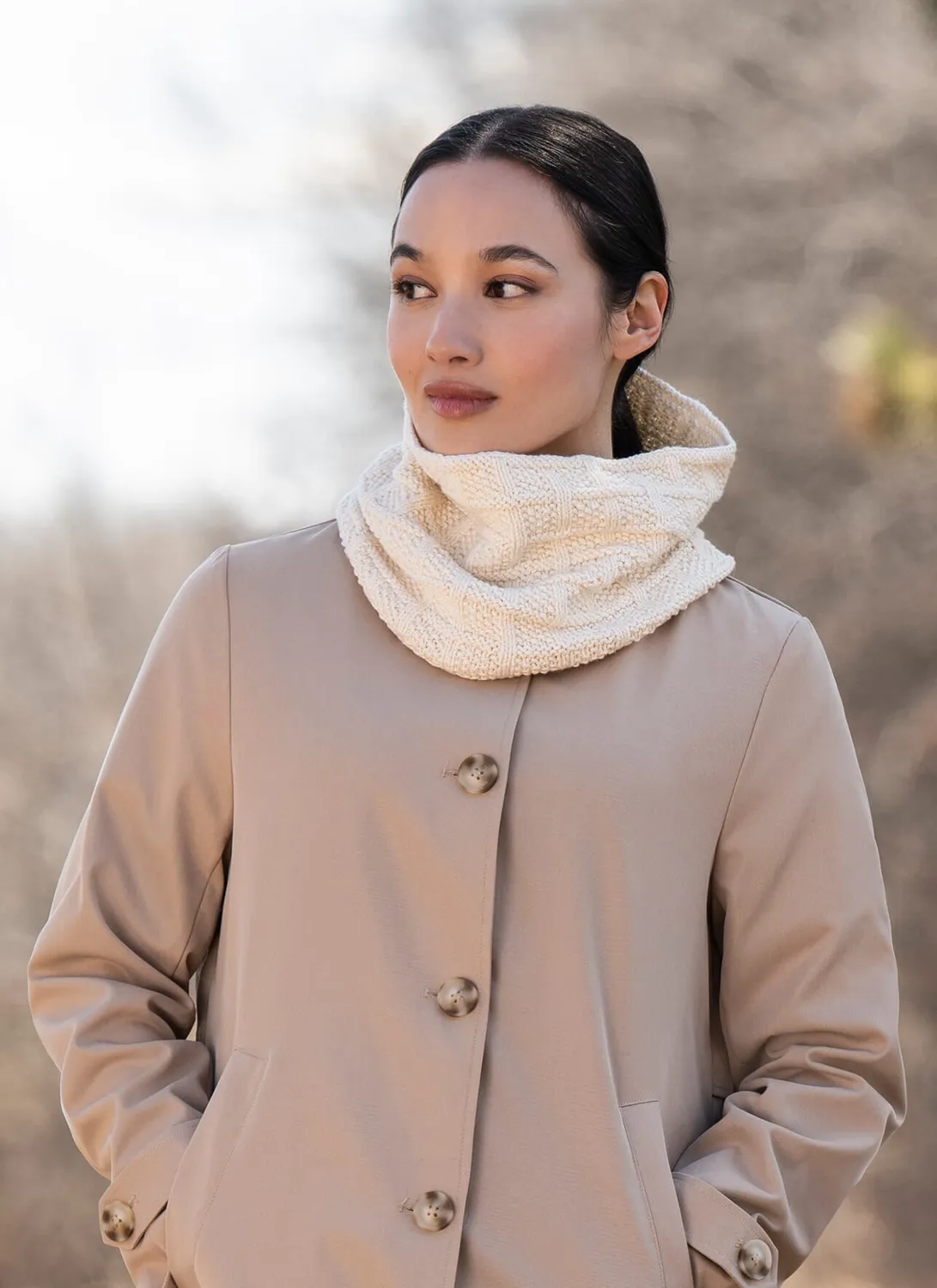 Blue Sky Fibers Porcelain Cowl 202617 Strickloop Bio-Baumwolle