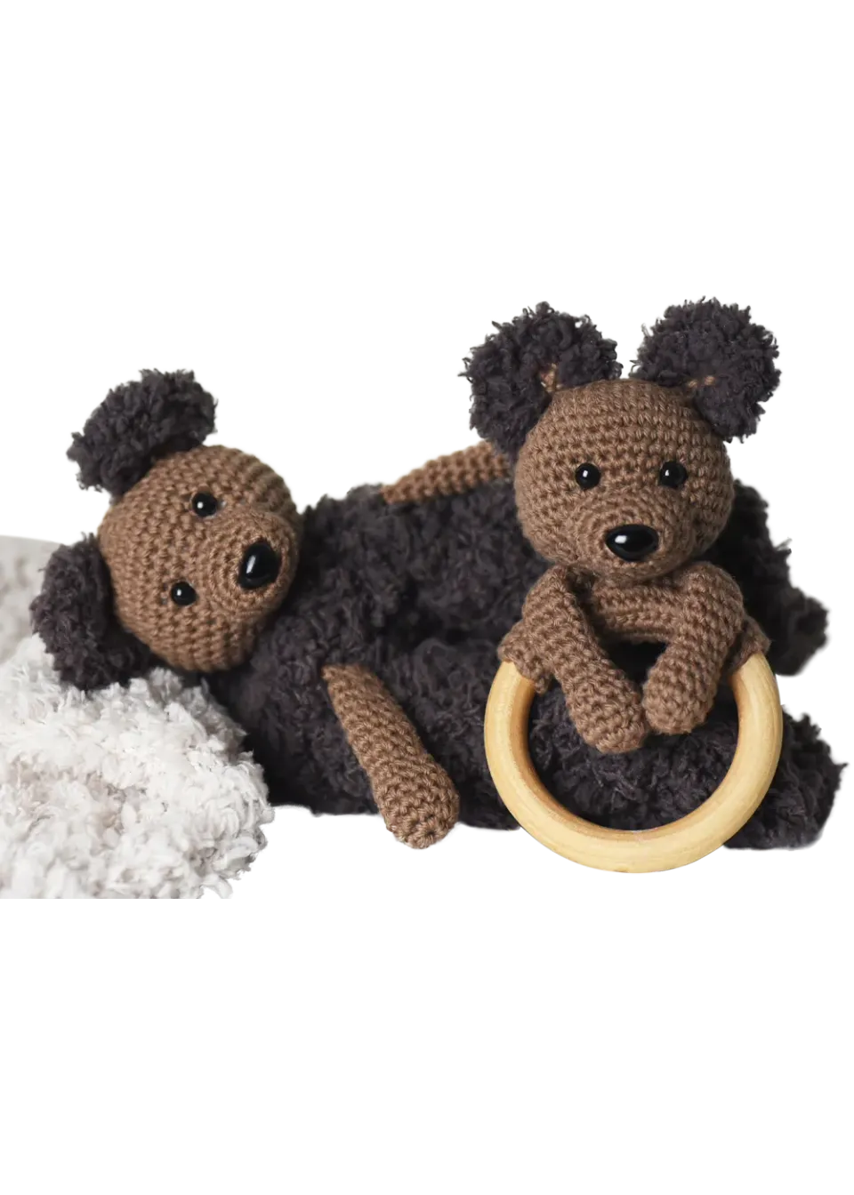 Go Handmade Coco Schmusetuch Holzring 68 mm Set