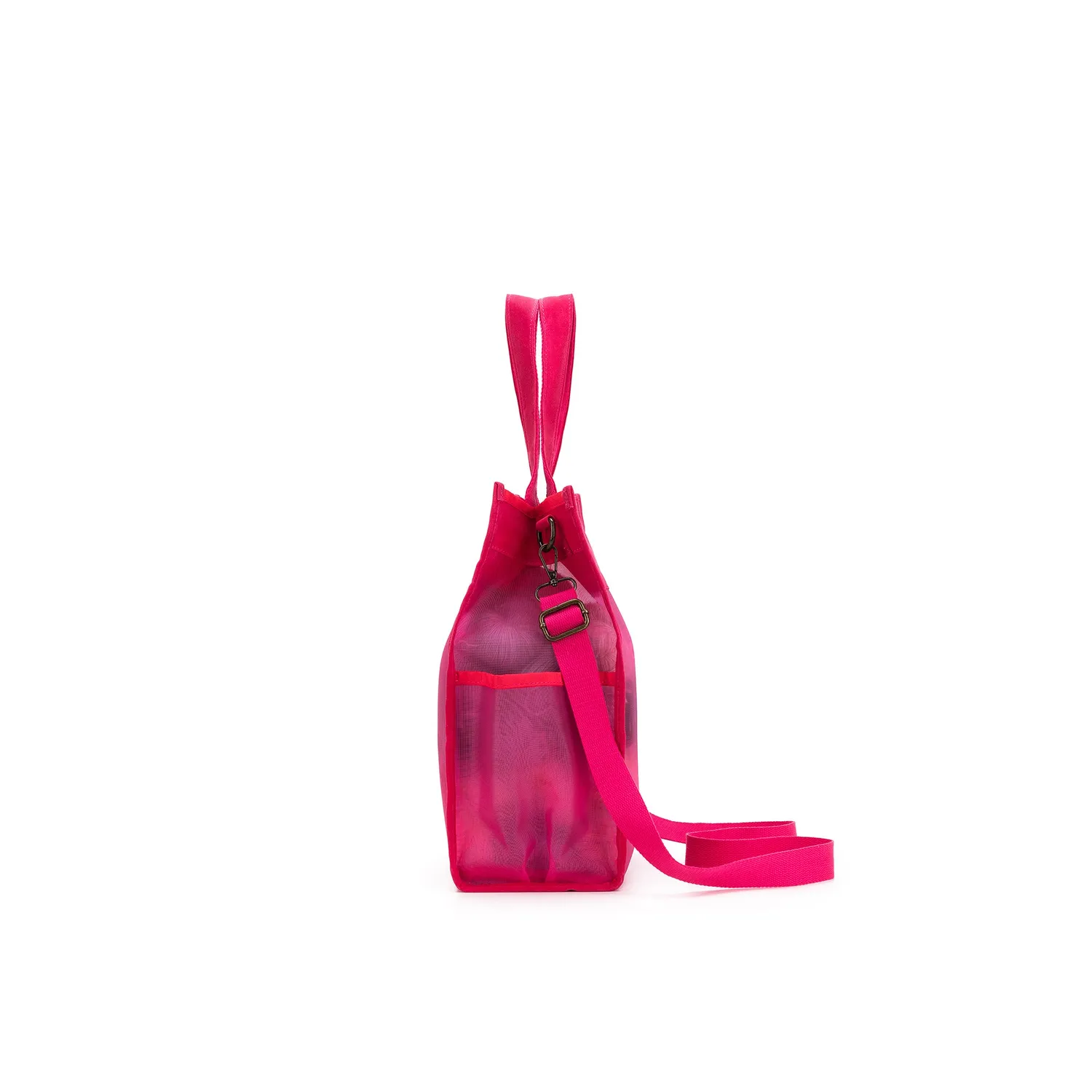 della Q Maker's Tall Mesh Tote Projekttasche Vivid Rose Netz