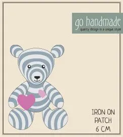 Go Handmade Bär Camille Bügelpatch 6cm Aufbügler