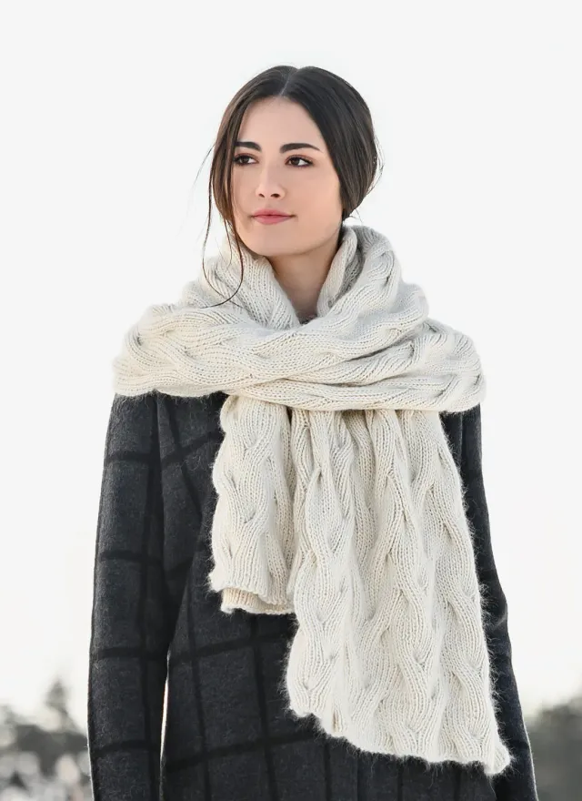 Blue Sky Fibers Classic Series Ranier Wrap Strickanleitung Zopf