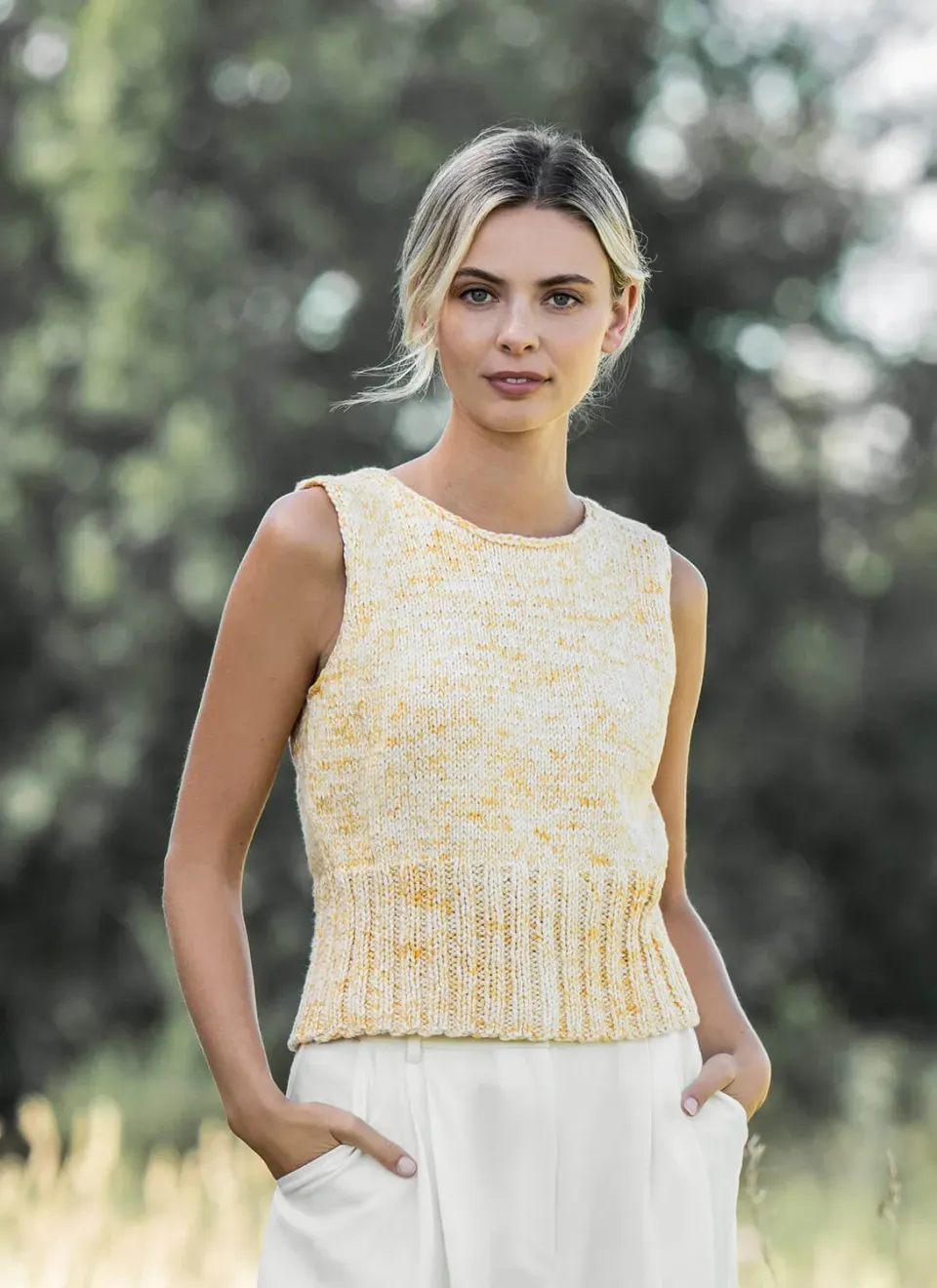Blue Sky Fibers Tulsa Tank Strickanleitung Top für den Sommer