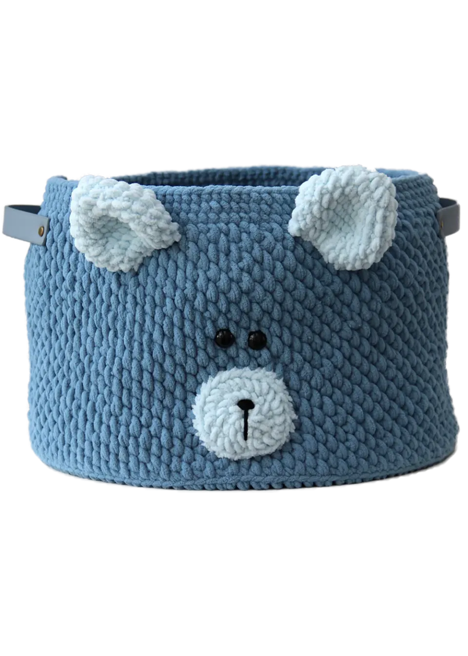 Go Handmade Teddy Basket Häkelkorb mit PU-Boden 35 cm