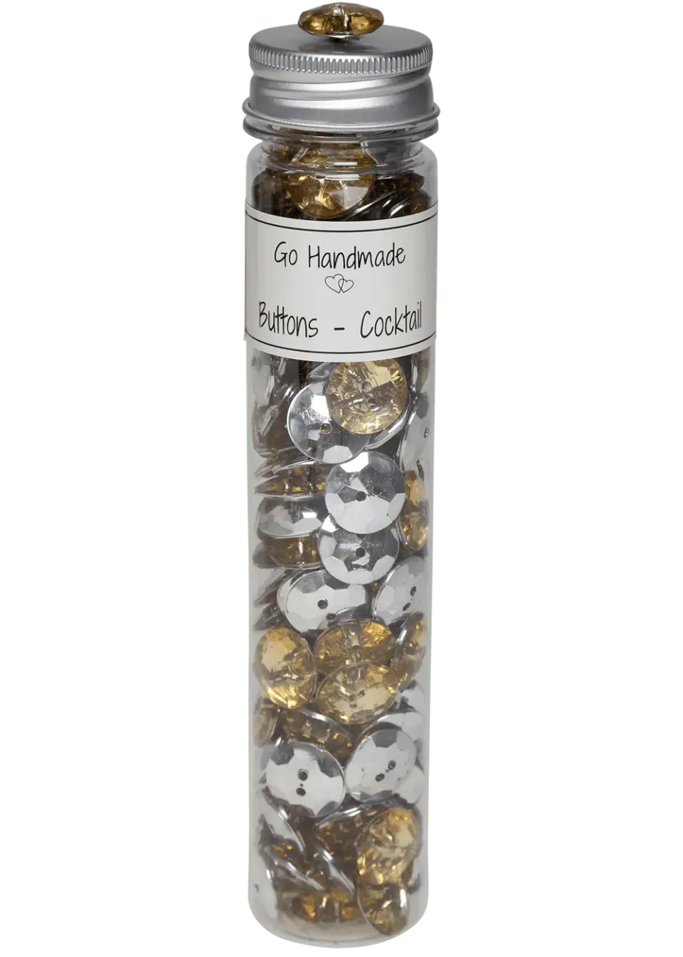 Go Handmade Cocktail Knöpfe Front Holes 145 Stück Glitzer