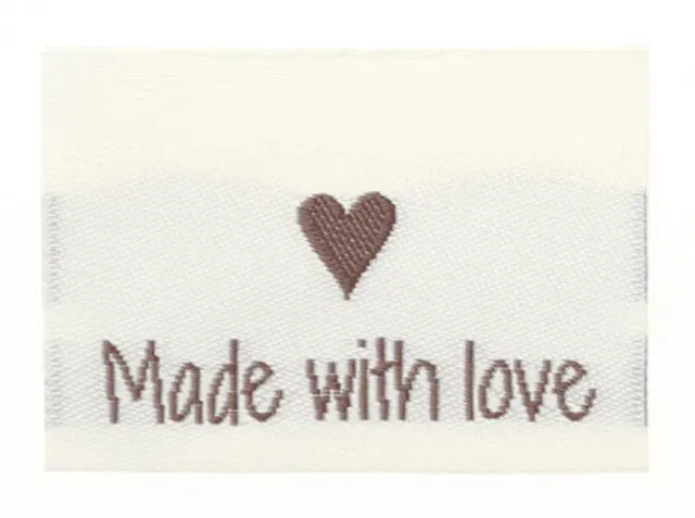 Go Handmade Made with Love Webetiketten 10 Stück 35x19 mm