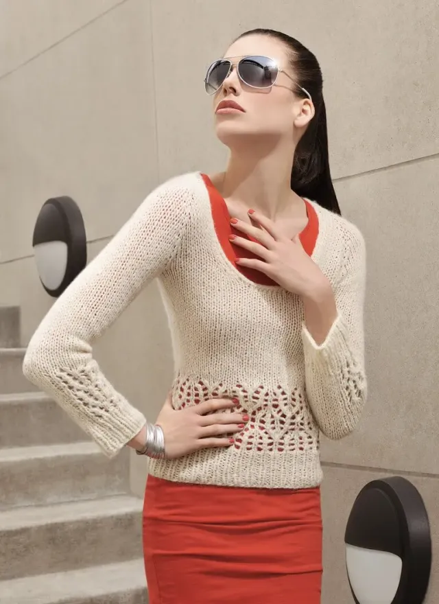 Blue Sky Fibers Classic Thea's Pullover Strickanleitung Damen
