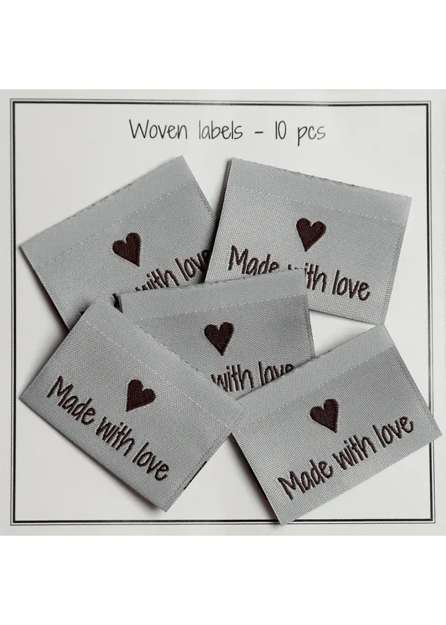 Go Handmade Made with Love Webetiketten hellblau 10 Stück