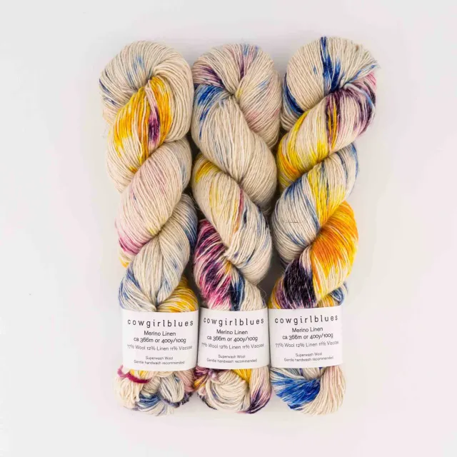 Cowgirlblues Merino Linen Carly Simon Wolle blau-gold