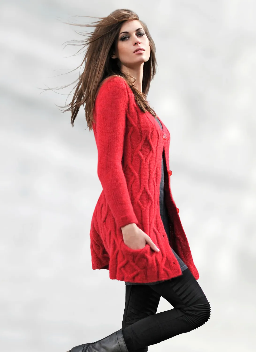 Blue Sky Fibers Classic Series Jazzy Cardigan Strickanleitung Zopf