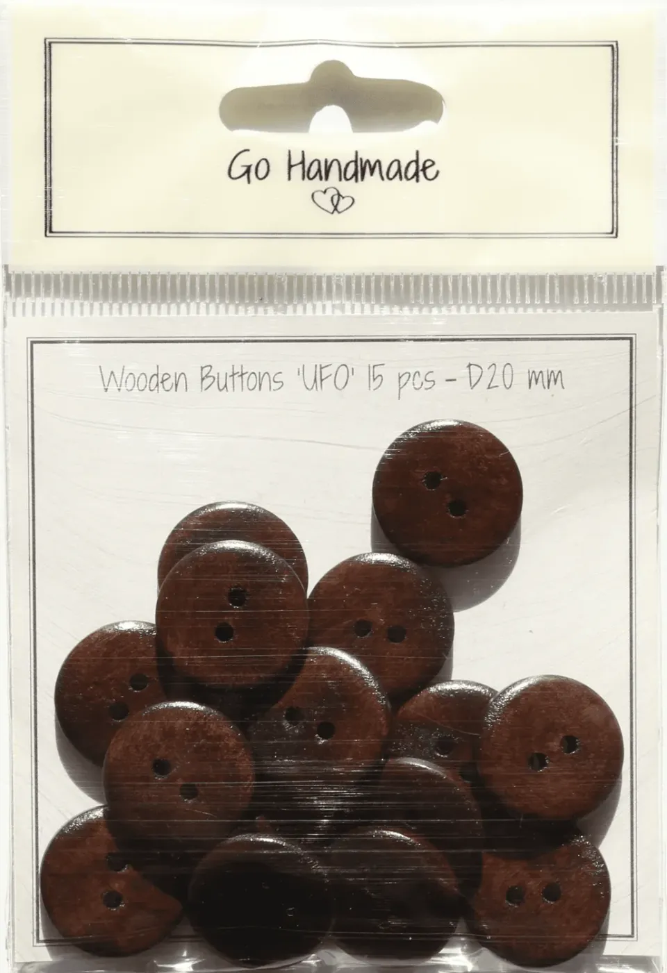 Go Handmade UFO Holzperle Braun 20mm 8 Stk