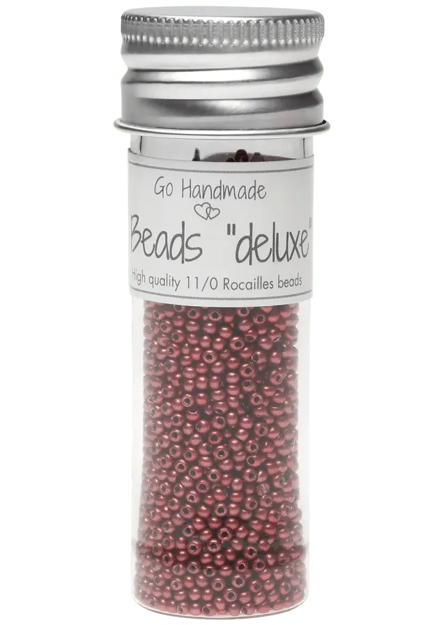 Go Handmade Glasperlen Metallic Rot 2,2 mm 30 g