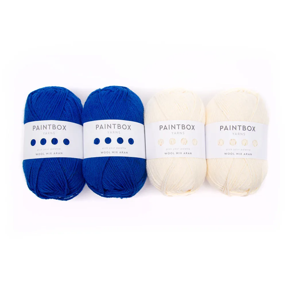 Paintbox Yarns Wool Mix Aran Häkelset Coastline Kissen 4x100g