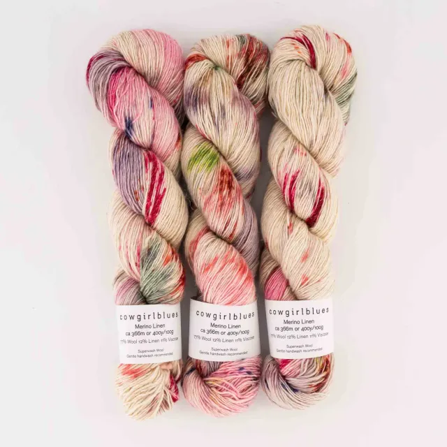 Cowgirlblues Merino Linen Wolle Happy Days handgefärbt