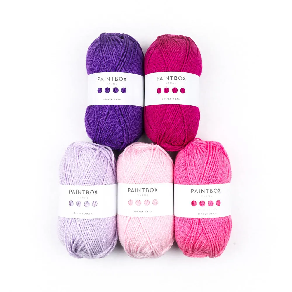 Paintbox Yarns Simply Aran Garn 5x100g Sweet Pea Set Acryl