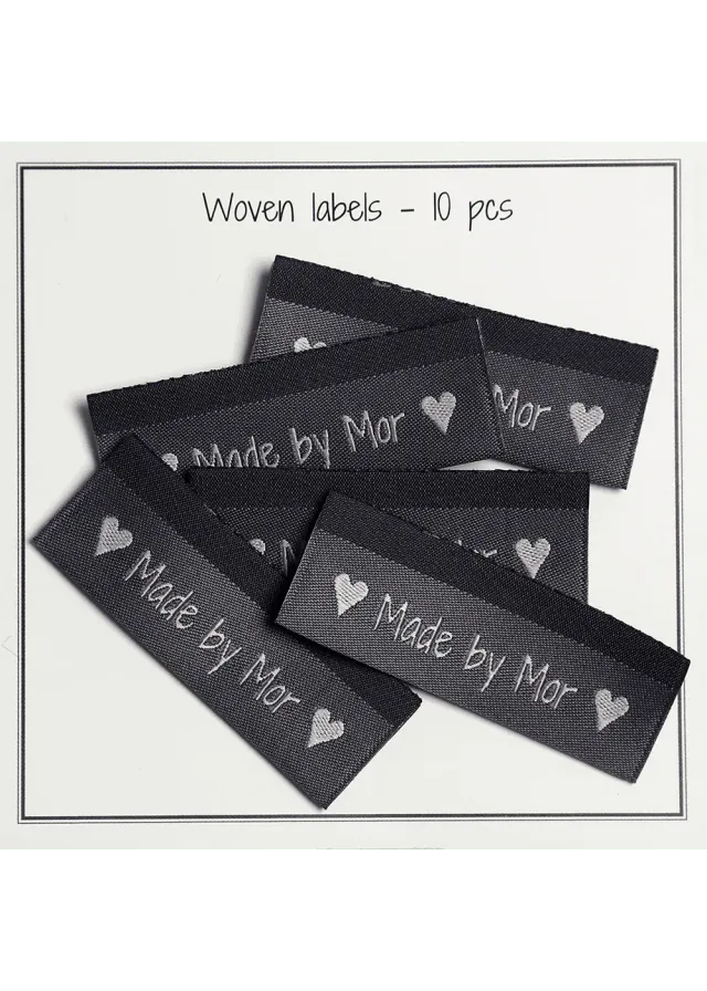 Go Handmade Weblabel Made by Mor grau 10 Stk gefaltet