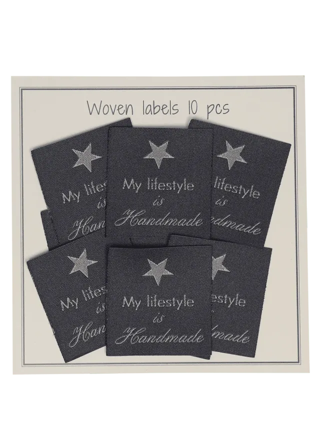 Go Handmade Webetiketten My Lifestyle grau 33x30 mm 10 Stk.