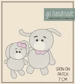 Go Handmade Rabbits Laura & Andy Bügelpatch 7 cm aufbügelbar