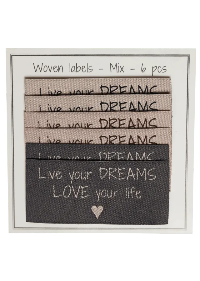 Go Handmade Weblabel Live your dreams Mix 6er 65mm