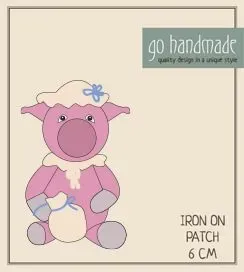 Go Handmade Pig Hillary Bügelpatch 6 cm