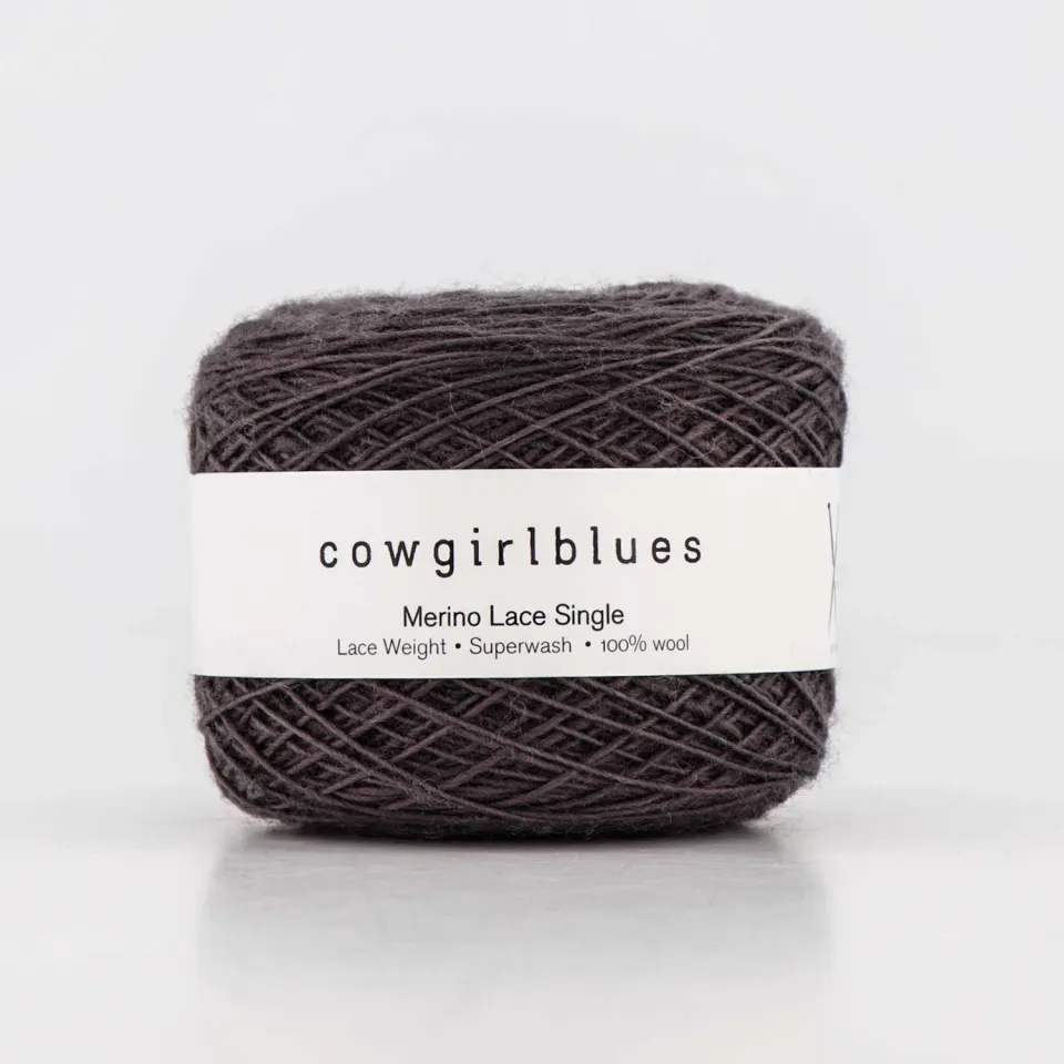 Cowgirlblues Merino Lace Charcoal Wolle handgefärbt