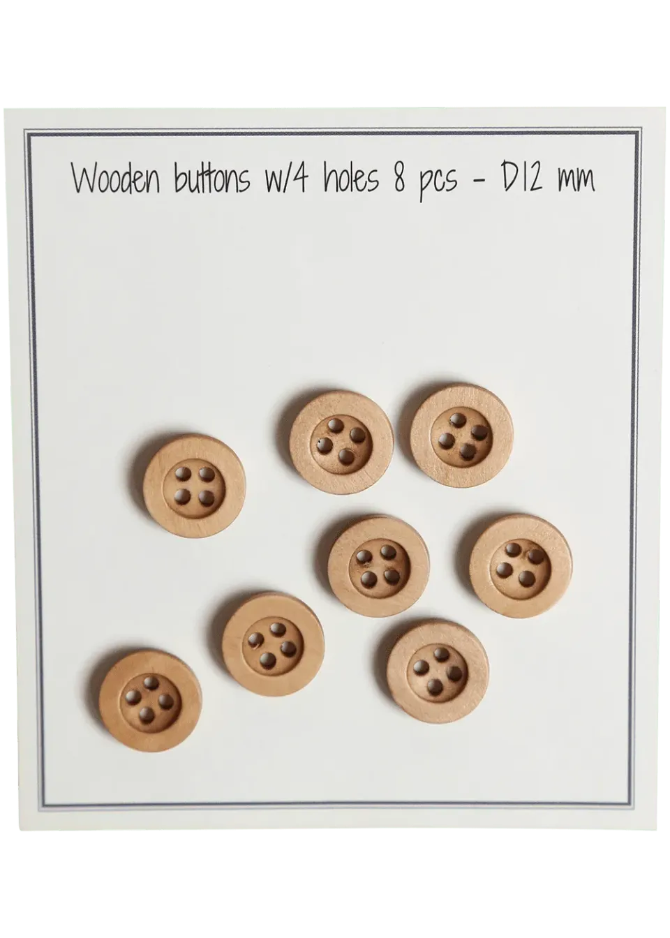 Go Handmade Round groove Holzknöpfe 12mm 8 Stück natur