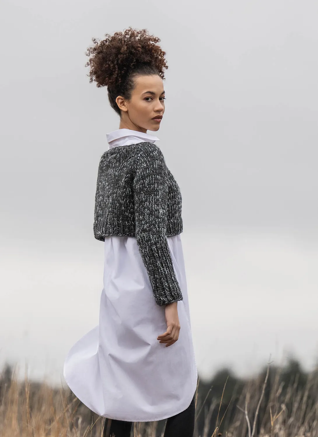 Blue Sky Fibers Classic Series Midlothian Marled Crop Pullover