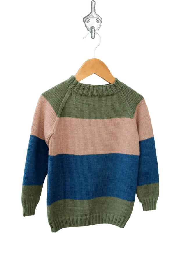 Go Handmade Stripe Raglan Strickanleitung 1-12 Jahre Bamboo