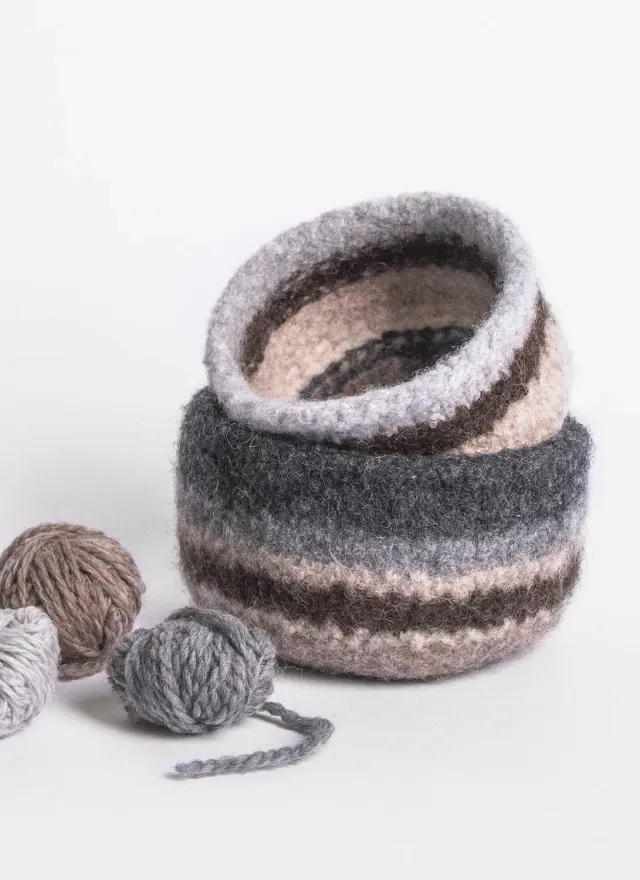 Blue Sky Fibers Fairmont Bowls Strickanleitung Filzschalen