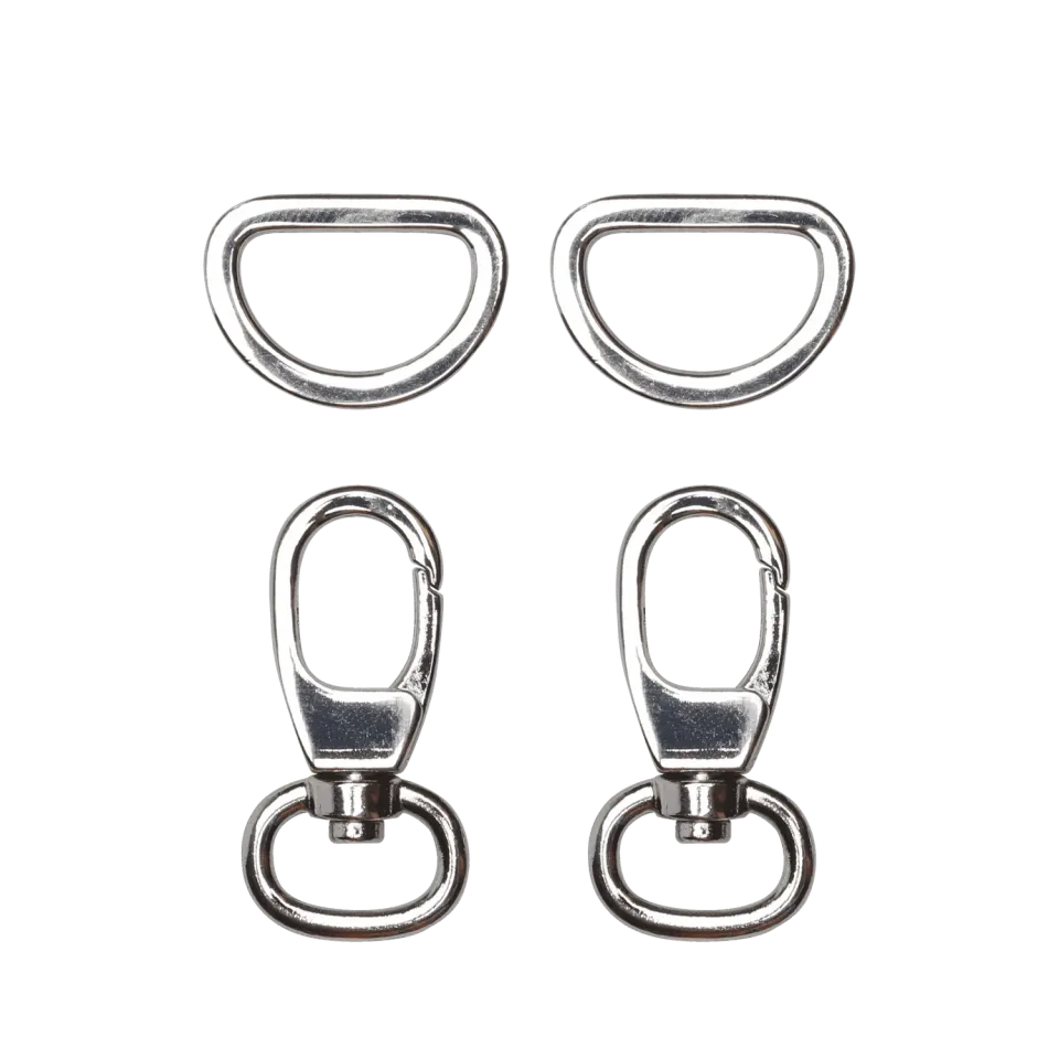 Go Handmade Karabiner 35 mm Taschenverschluss mit D-Ring 2 Stück