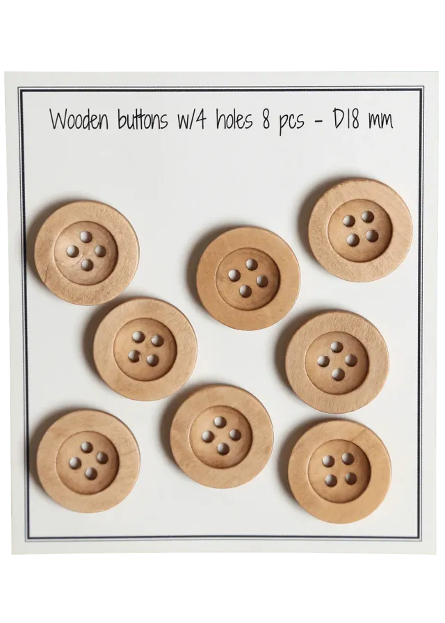 Go Handmade Round Groove Holzkugeln 18mm natur 8 Stück