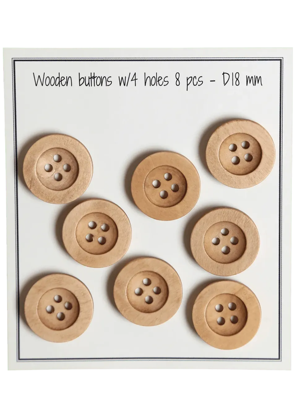 Go Handmade Round Groove Holzringe D18mm 8 Stück natur