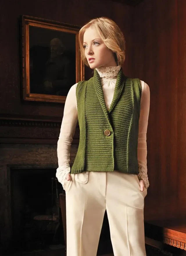 Blue Sky Fibers Classic Series Shawl Collar Vest Strickanleitung SCV