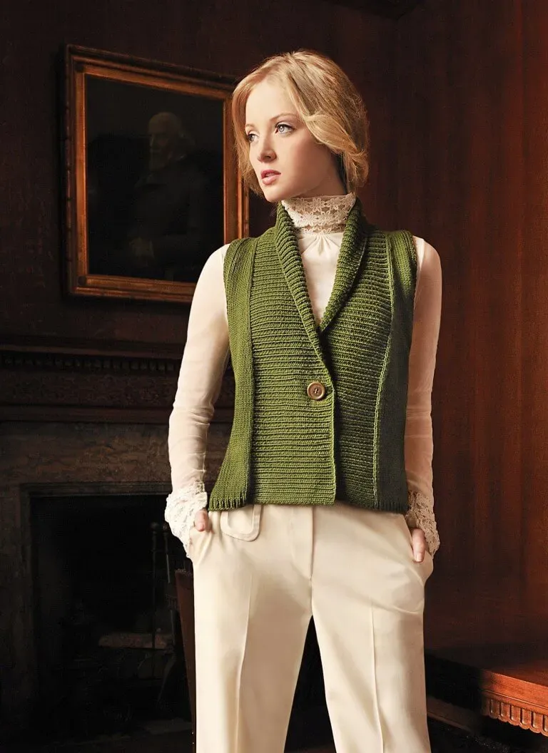 Blue Sky Fibers Classic Series Shawl Collar Vest Strickanleitung SCV